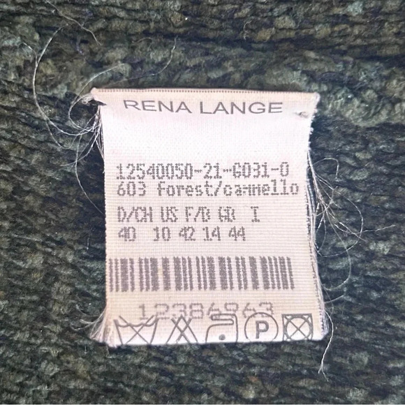 Vintage Rena Lange Cardigan Handmade Knit Embroidered Floral Paisley Fur Collar - Picture 15 of 16